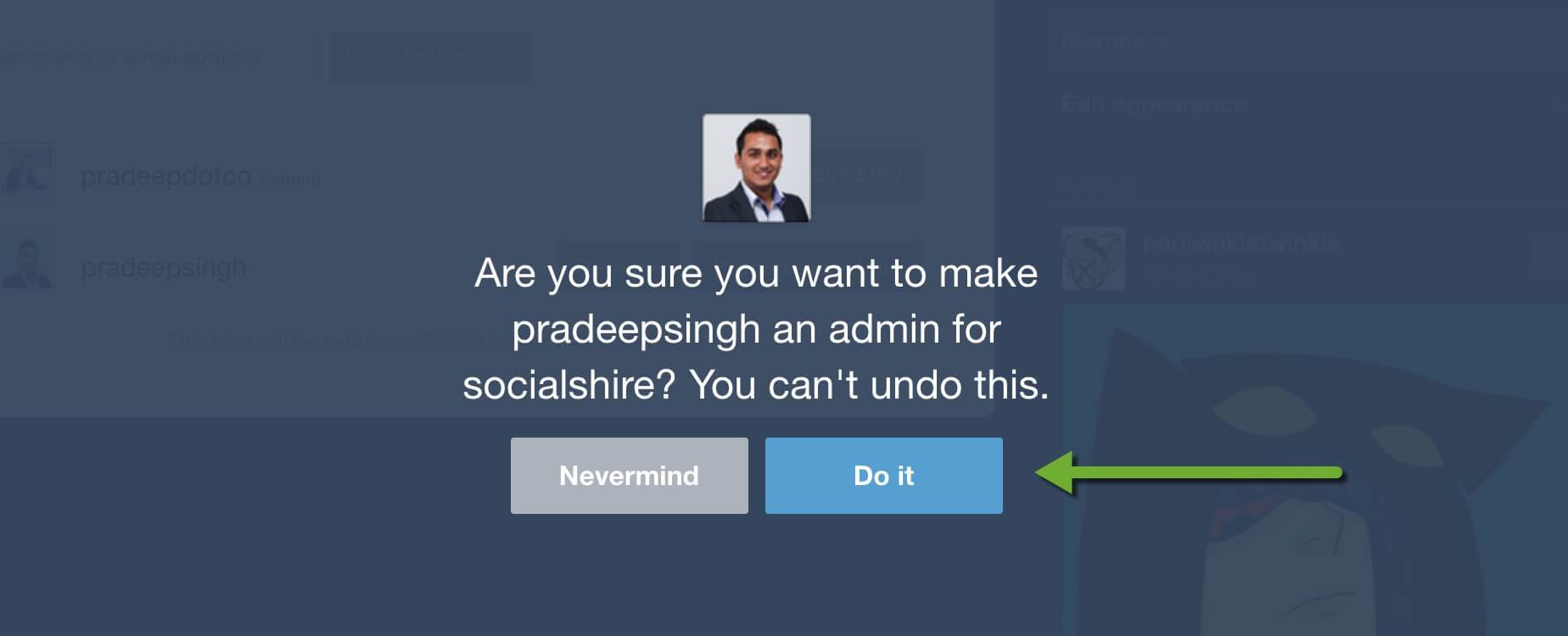 Tumblr Notification to Change to New Account Admin